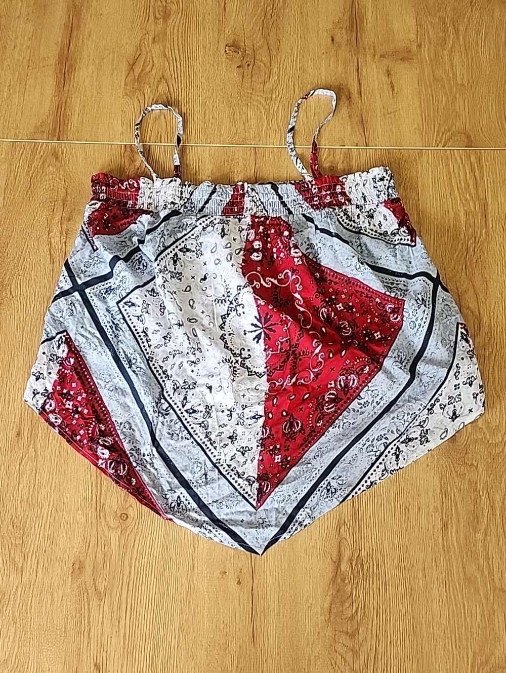 Maurices Red & White Smocked Tank Top